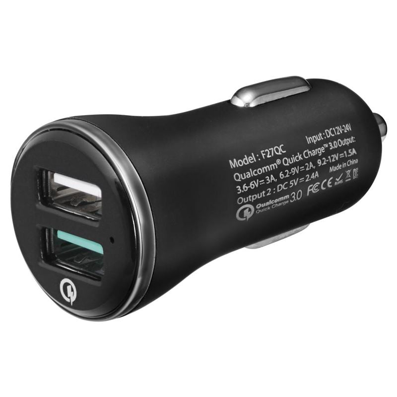 Designer dual car charger with two USB ports