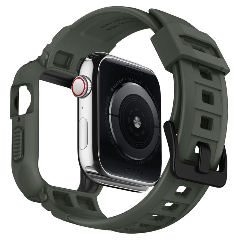 Spigen Rugged Armor Pro, green - Apple Watch 45mm/44mm