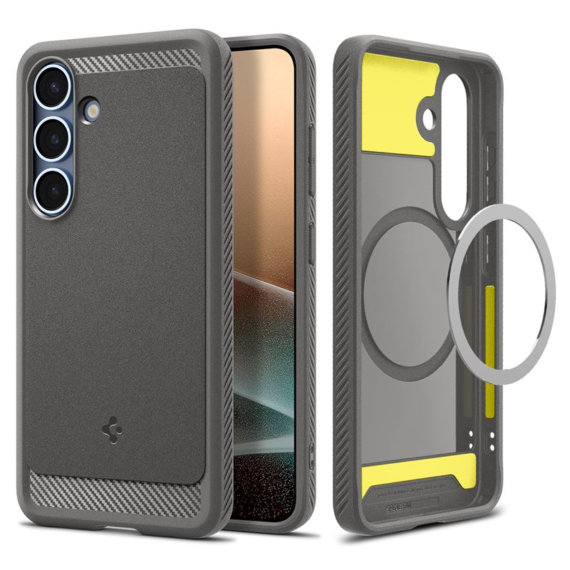 Spigen Rugged Armor MagSafe, marble gray - Samsung Galaxy S25