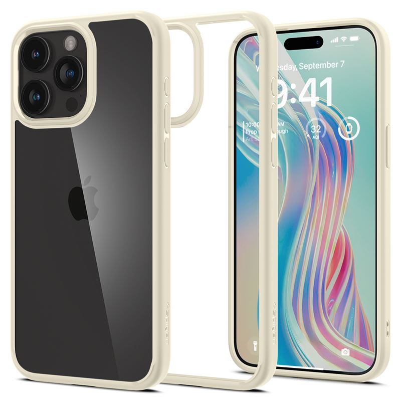 Spigen Crystal Hybrid, mute beige - iPhone 15 Pro Max