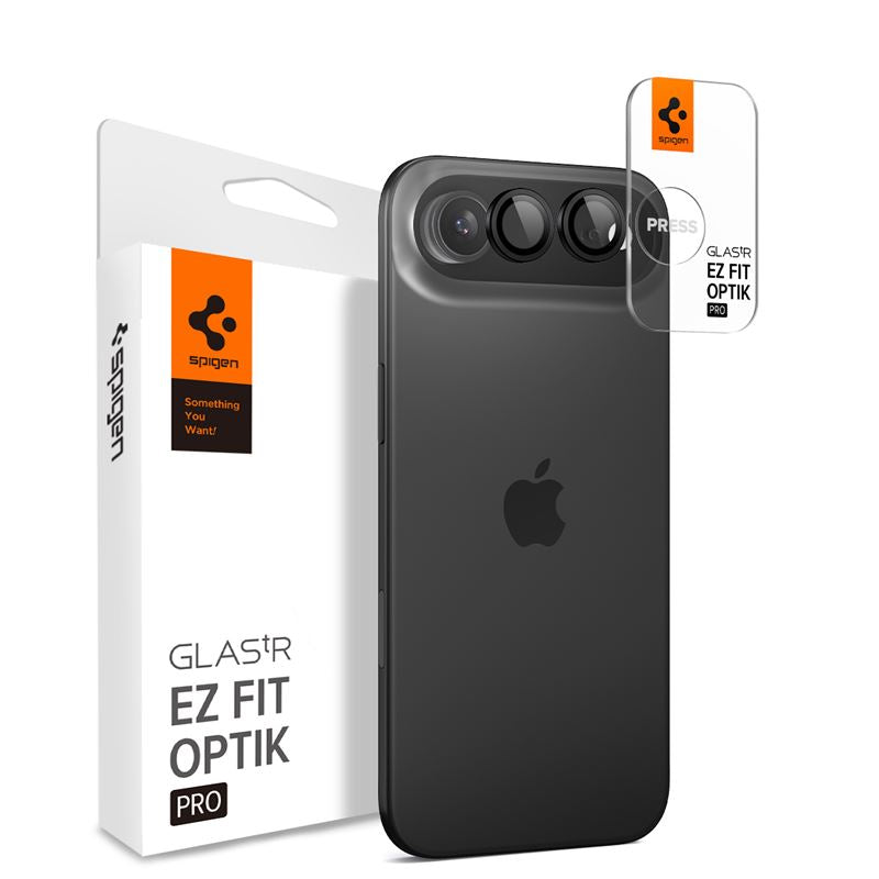 Spigen Glass tR EZ Fit Optik Pro 2 Pack, black - iPhone Air