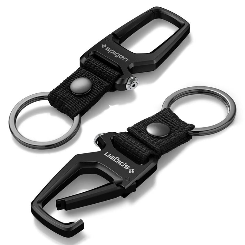 Spigen Carabiner With KeyRing 2 Pack, black