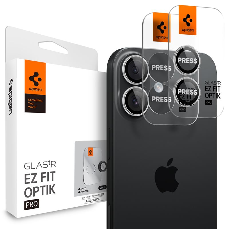 Spigen Glass tR EZ Fit Optik Pro 2 Pack, silver - iPhone 17