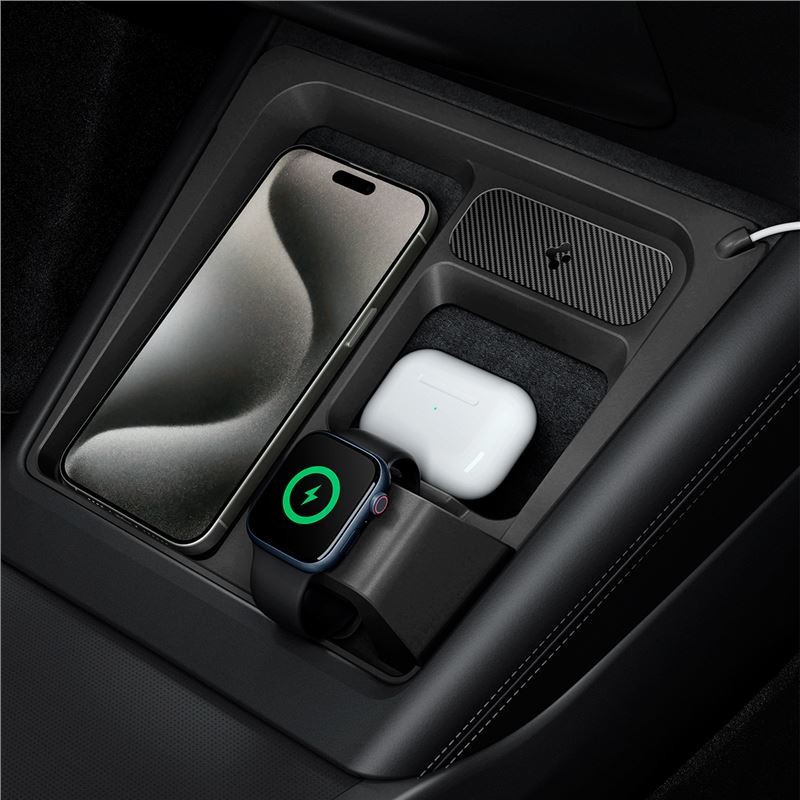 Spigen Tesla 3 in 1 Wireless Charging Hub Mount, black - Tesla Model 3 2024