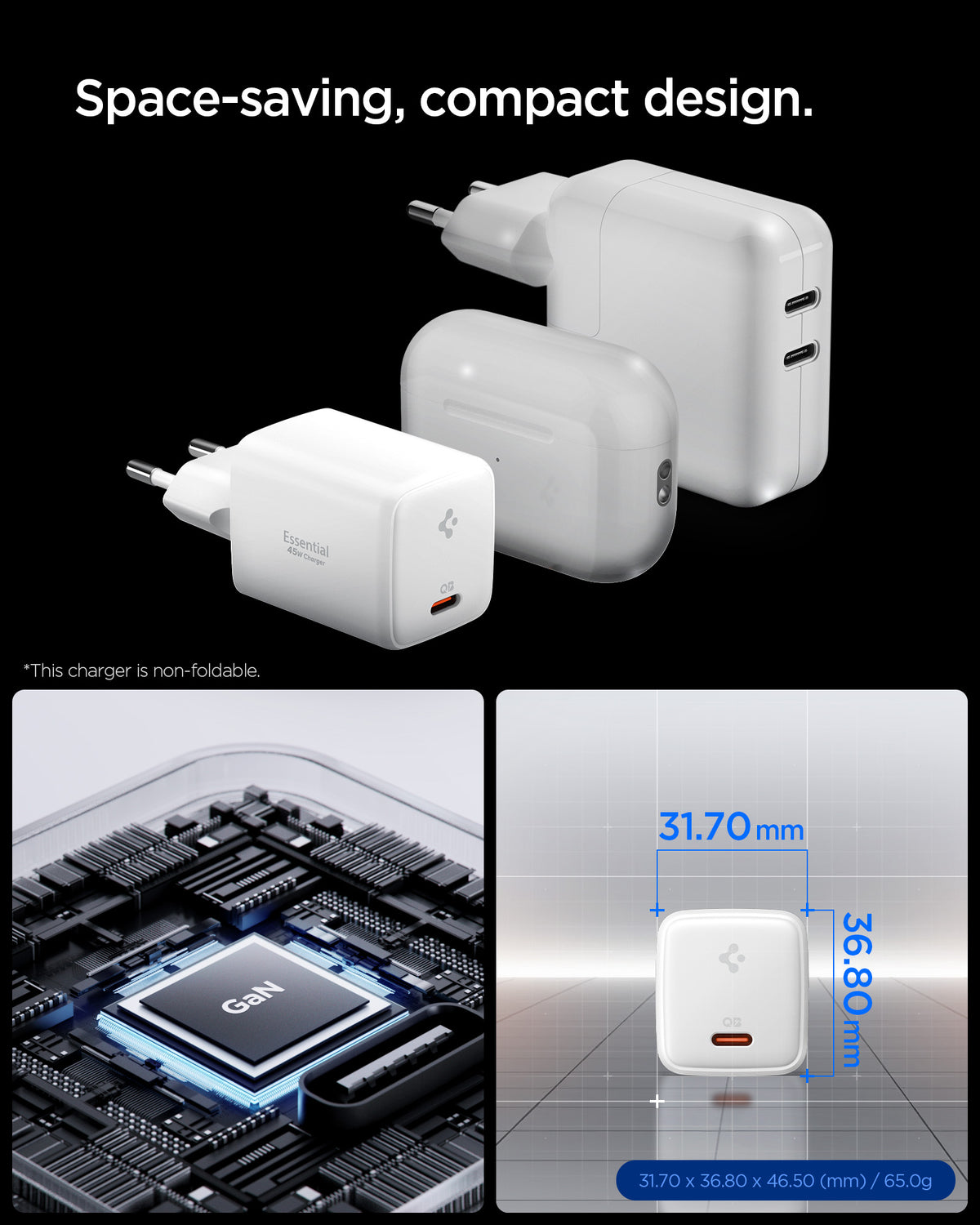 Spigen Essential 45W Wall Charger EE451EU, white