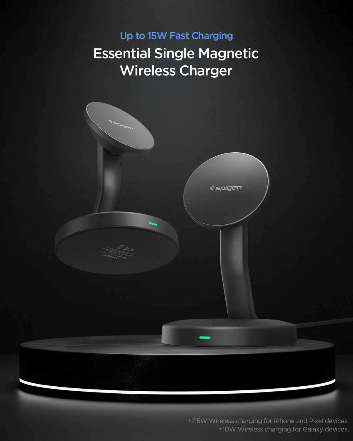 Spigen Essential MagSafe bezdrôtová nabíjačka 15W EF151MS, čierna
