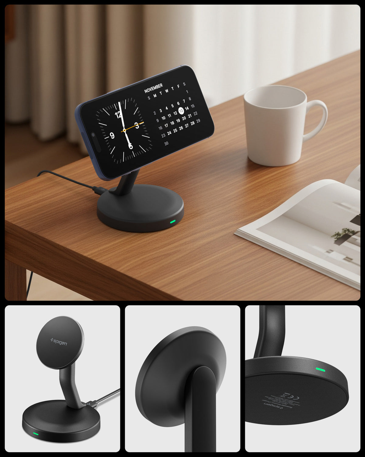 Spigen Essential MagSafe bezdrôtová nabíjačka 15W EF151MS, čierna