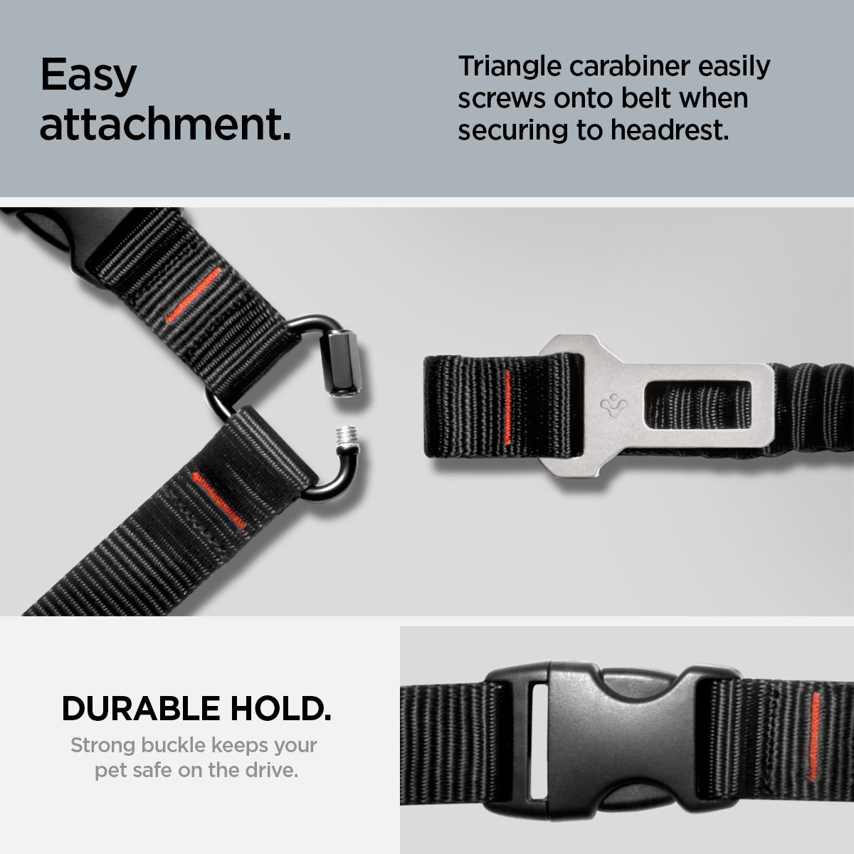 Spigen Universal Car Seat Belt Holder For Pet PS100, black
