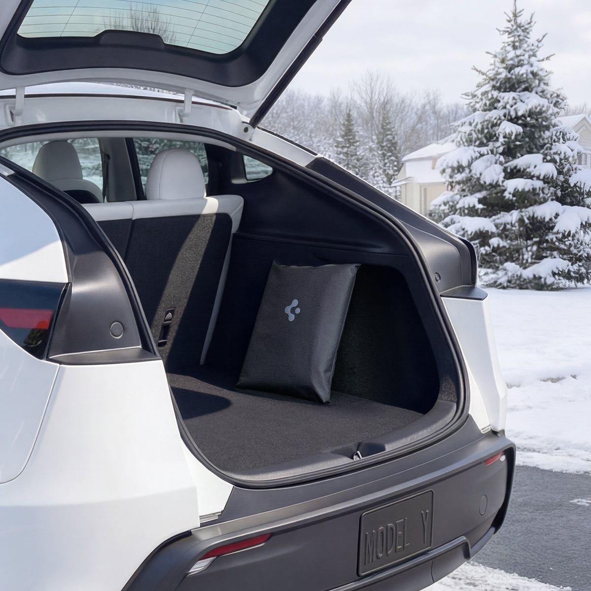 Spigen Tesla Predná krycia plachta na čelné sklo, čierna – Tesla Model 3/3 (2024)/Y/Y (Juniper)