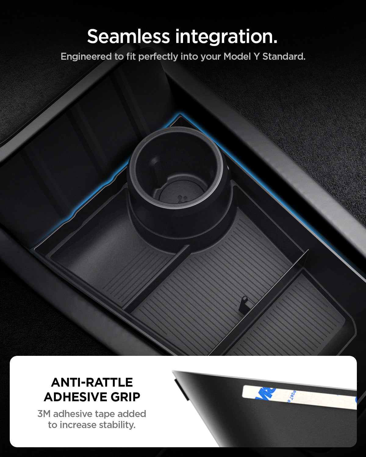 Spigen Tesla Lower Center Console Organizer, čierny - Tesla Model Y (Štandard)