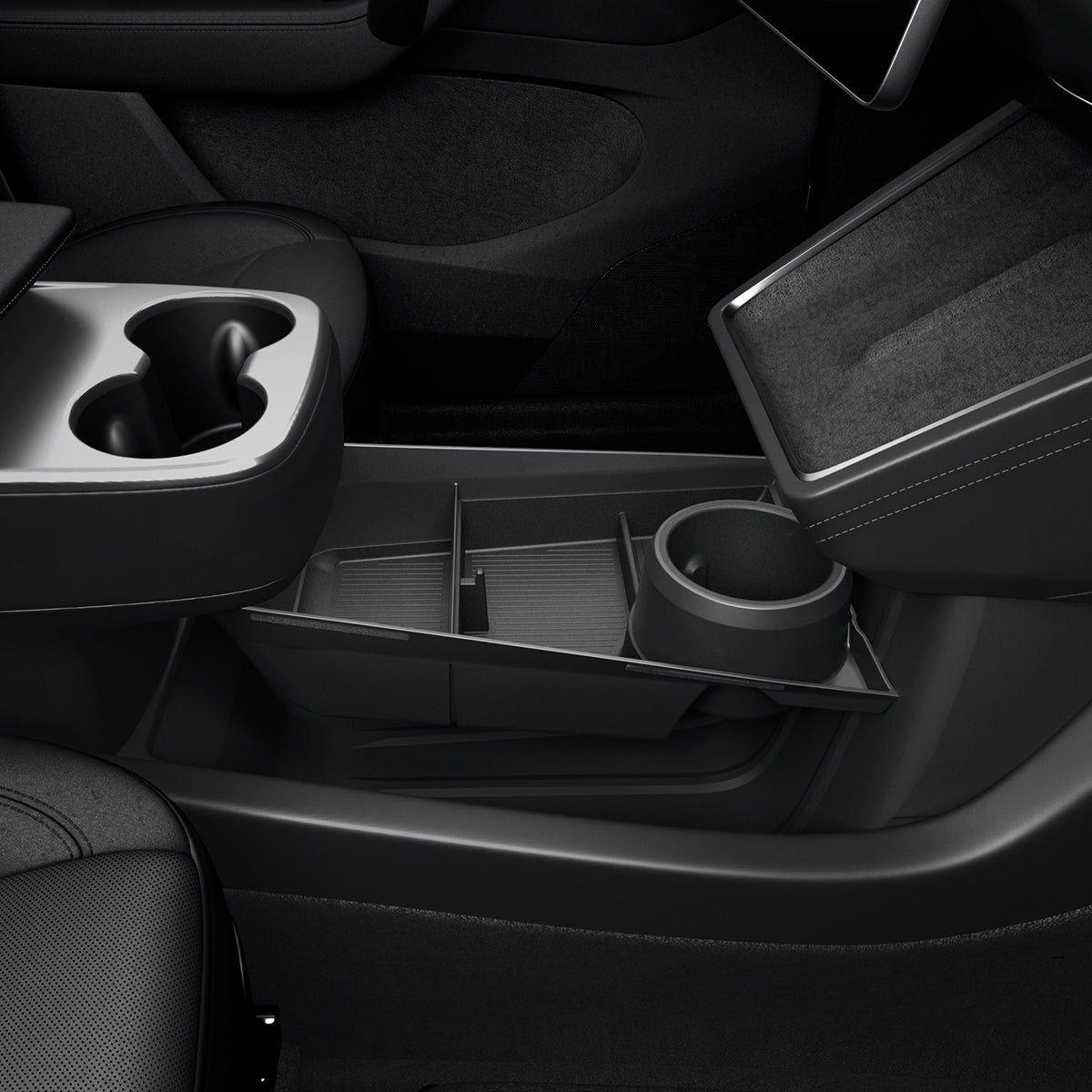 Spigen Tesla Lower Center Console Organizer, čierny - Tesla Model Y (Štandard)