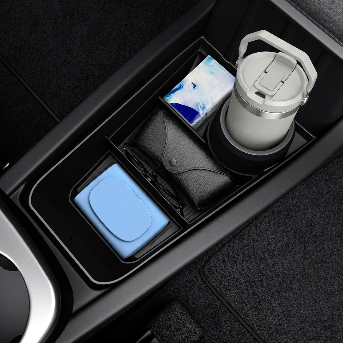 Spigen Tesla Lower Center Console Organizer, čierny - Tesla Model Y (Štandard)