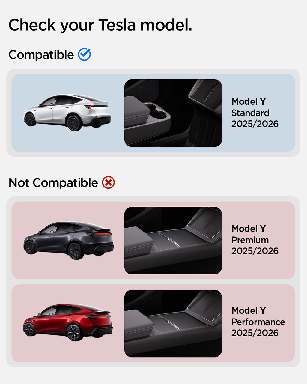 Spigen Tesla Lower Center Console Organizer, čierny - Tesla Model Y (Štandard)
