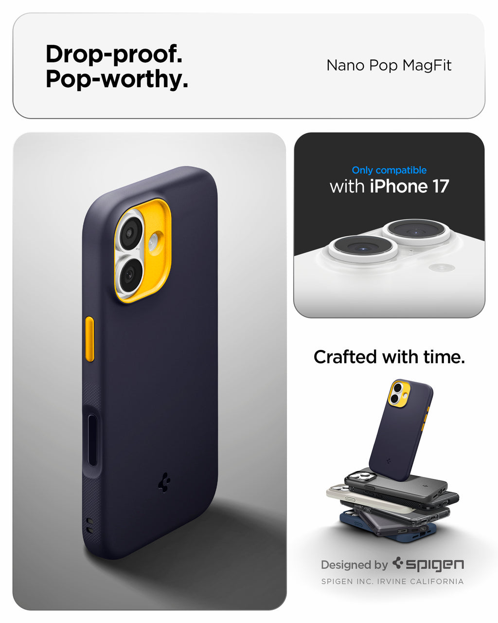 Spigen Nano Pop MagSafe, blueberry navy - iPhone 17
