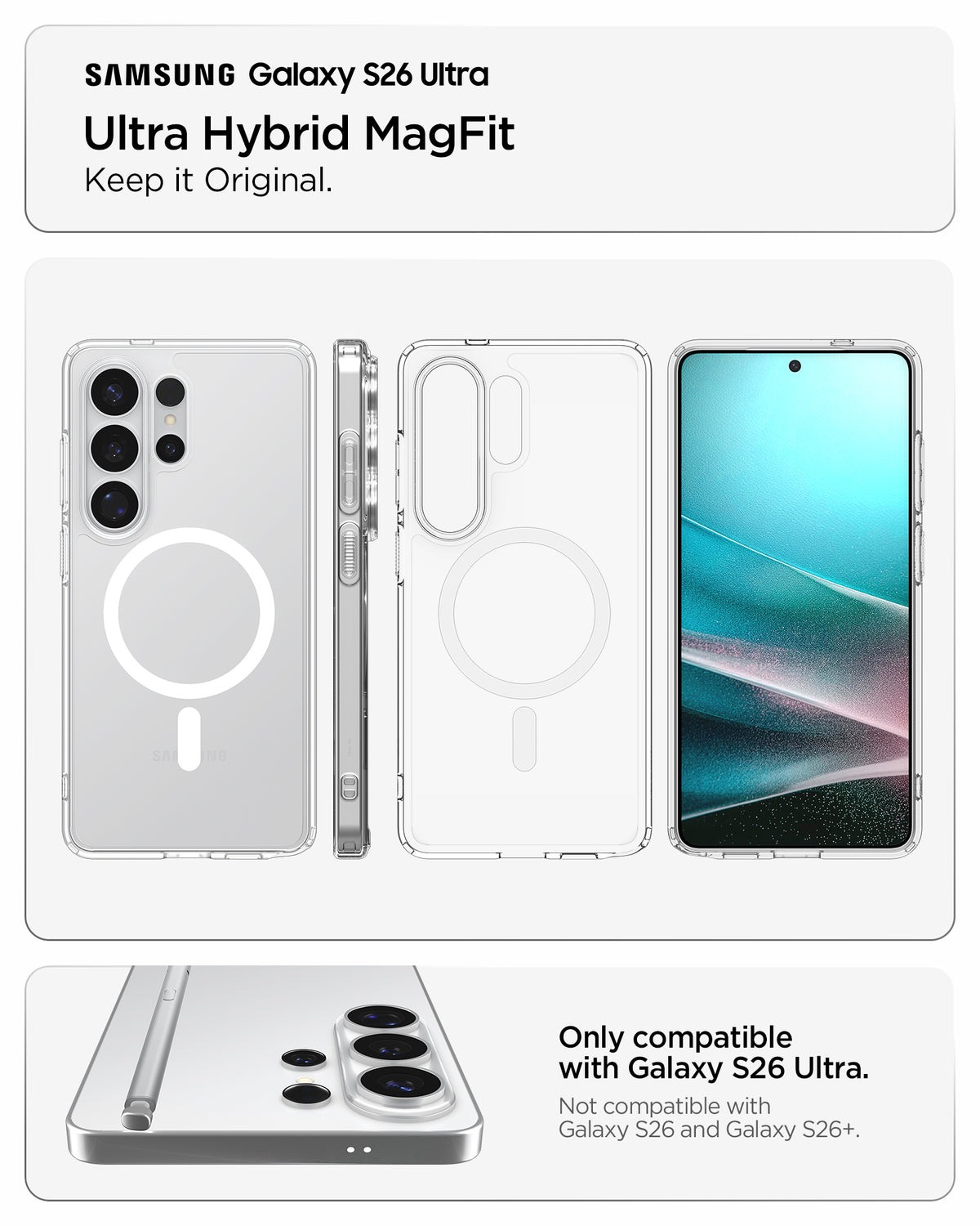 Spigen Ultra Hybrid MagSafe, clear white - Samsung Galaxy S26 Ultra