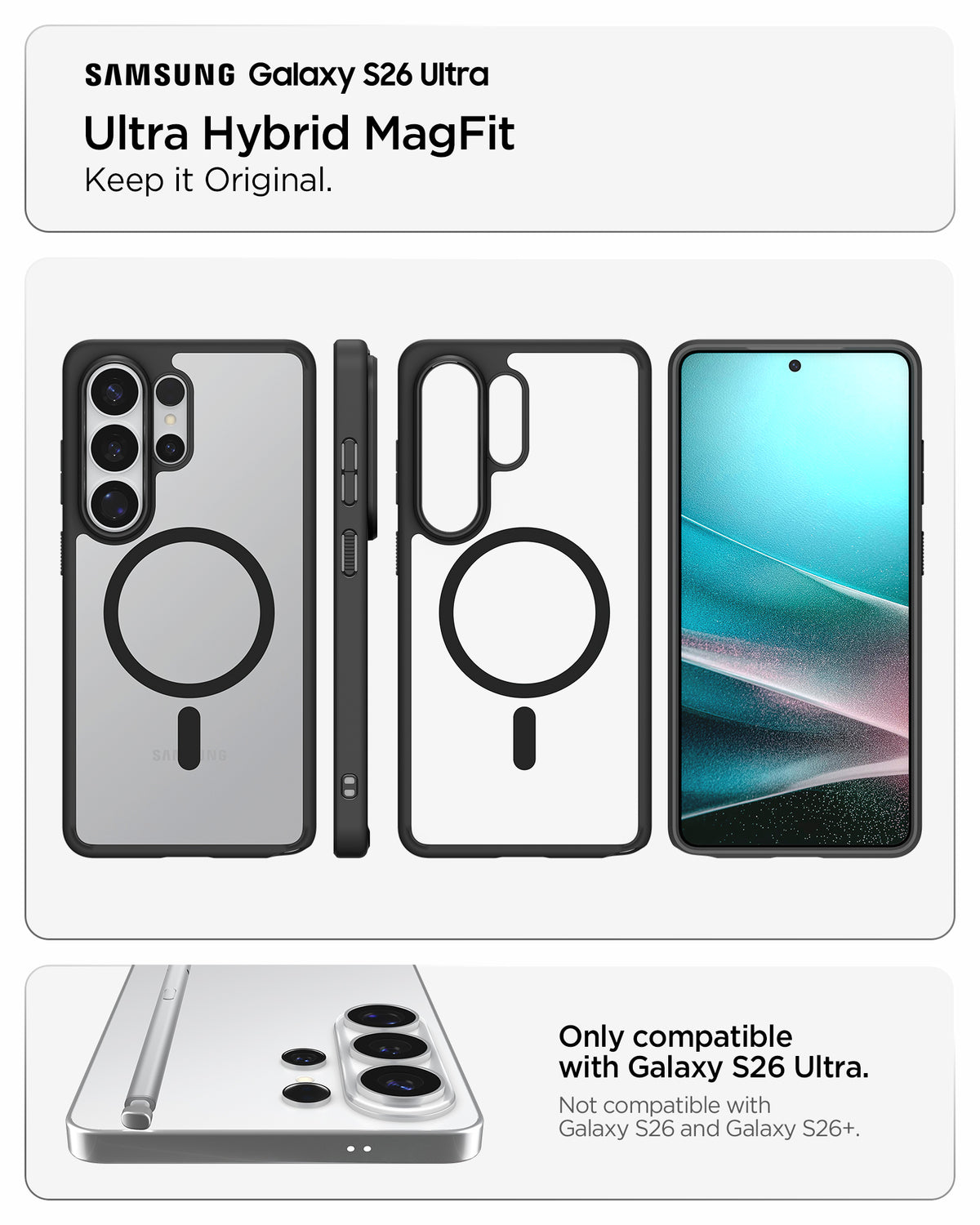 Spigen Ultra Hybrid MagSafe, matte black - Samsung Galaxy S26 Ultra