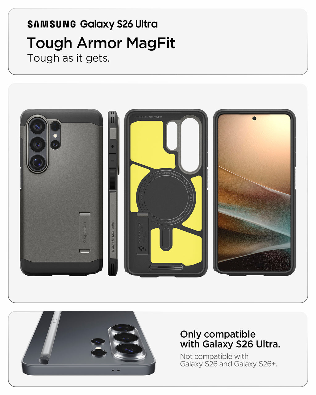 Spigen Tough Armor MagSafe, gunmetal - Samsung Galaxy S26 Ultra