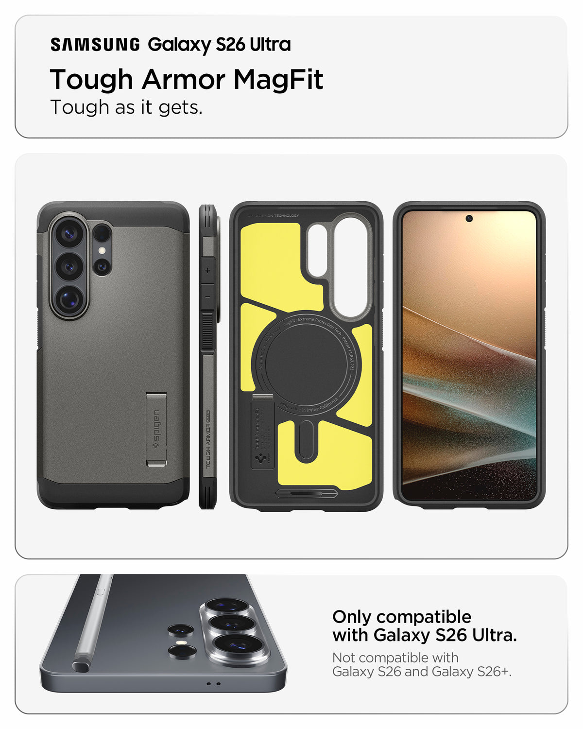 Spigen Tough Armor MagSafe, gunmetal - Samsung Galaxy S26 Ultra
