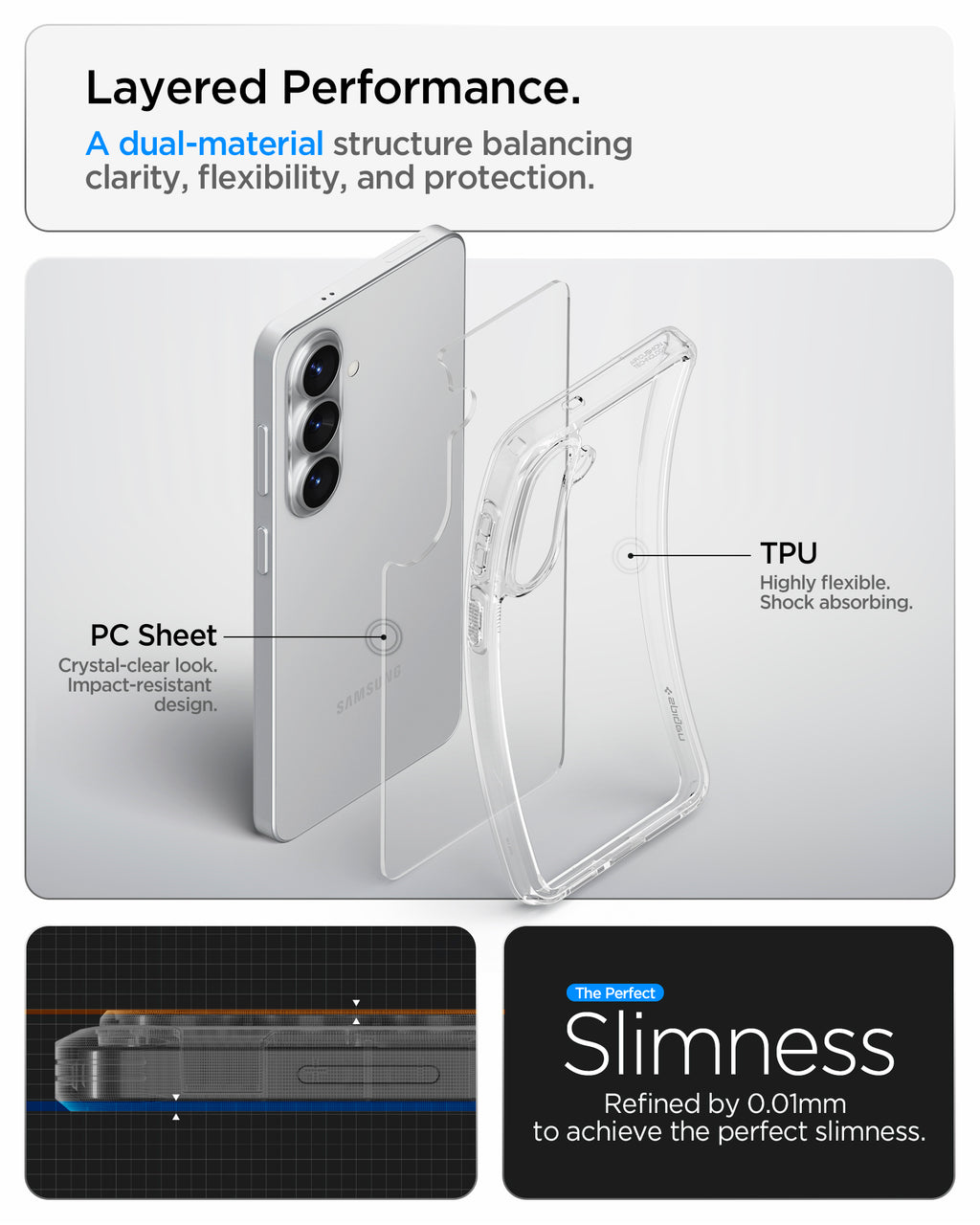 Spigen Ultra Hybrid, crystal clear - Samsung Galaxy S26+