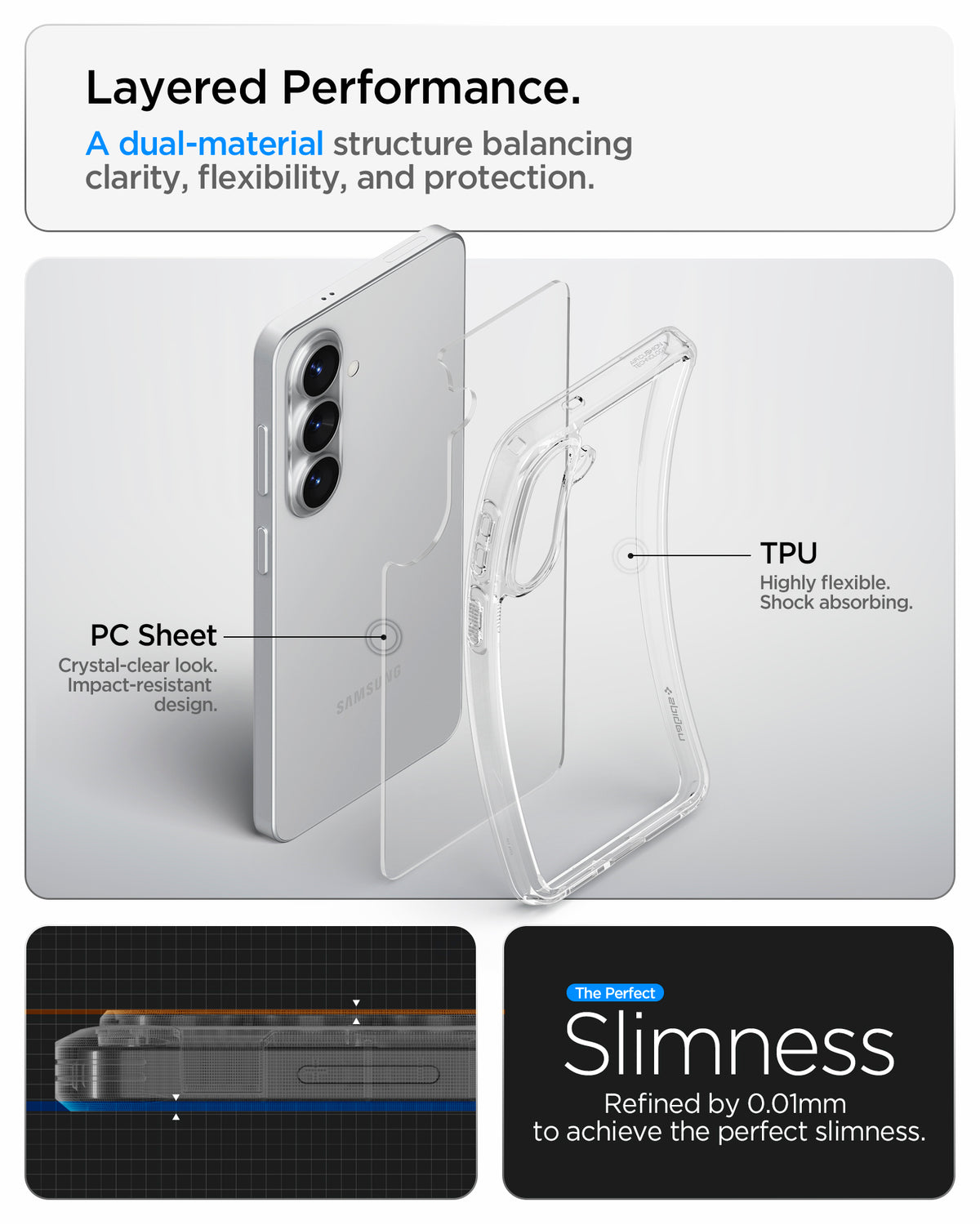 Spigen Ultra Hybrid, crystal clear - Samsung Galaxy S26+