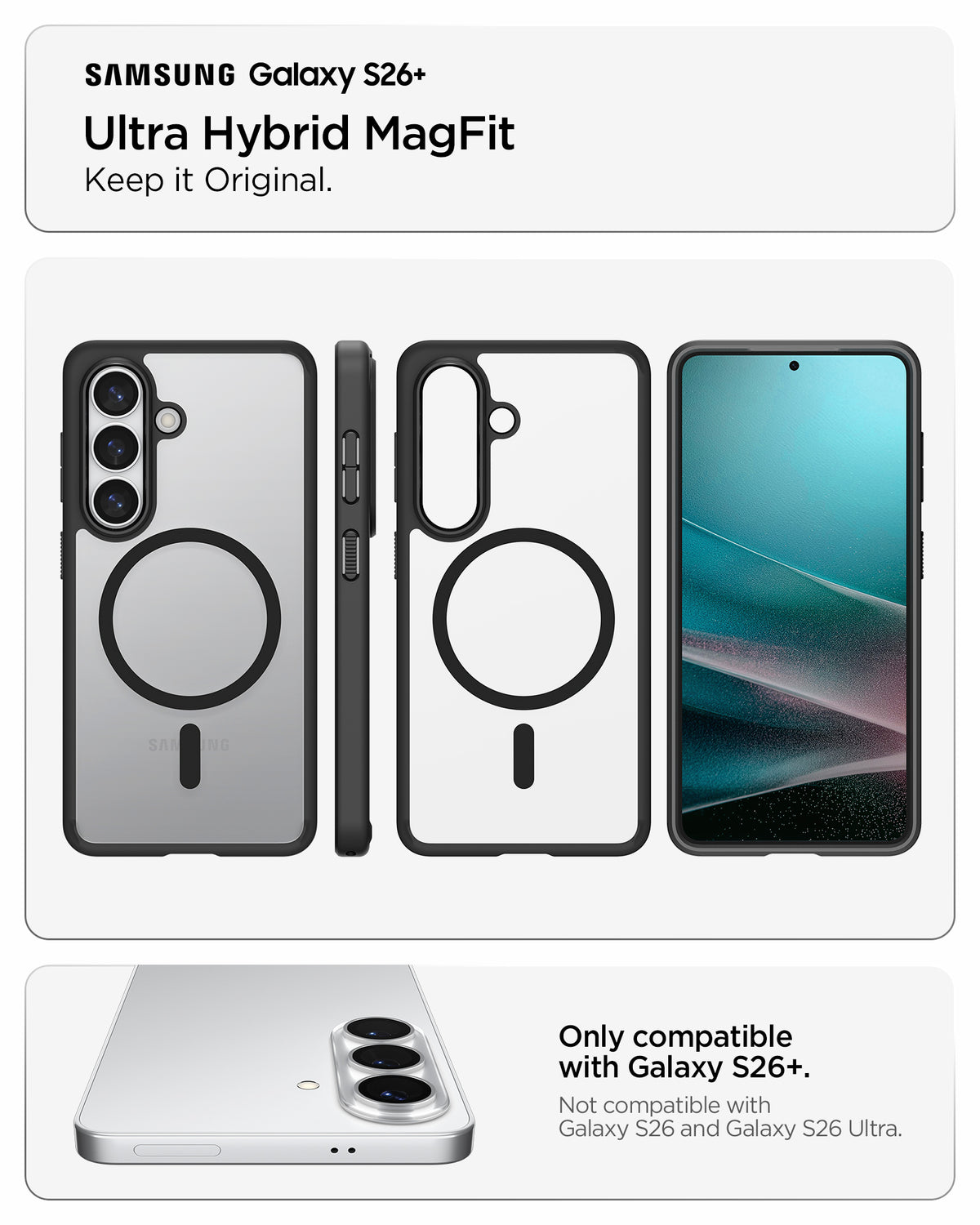 Spigen Ultra Hybrid MagSafe, matte black - Samsung Galaxy S26+