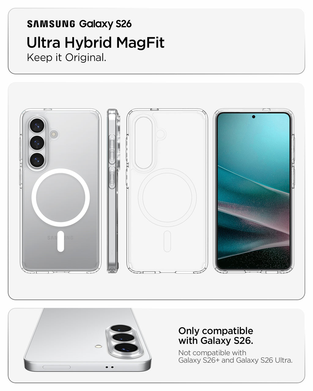 Spigen Ultra Hybrid MagSafe, clear white - Samsung Galaxy S26