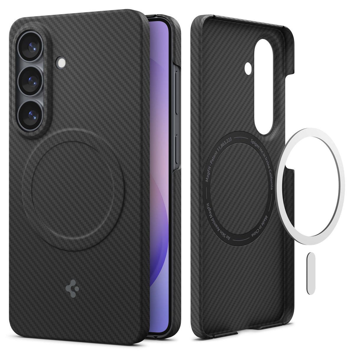 Spigen Air Skin Aramid MagSafe, black - Samsung Galaxy S26+