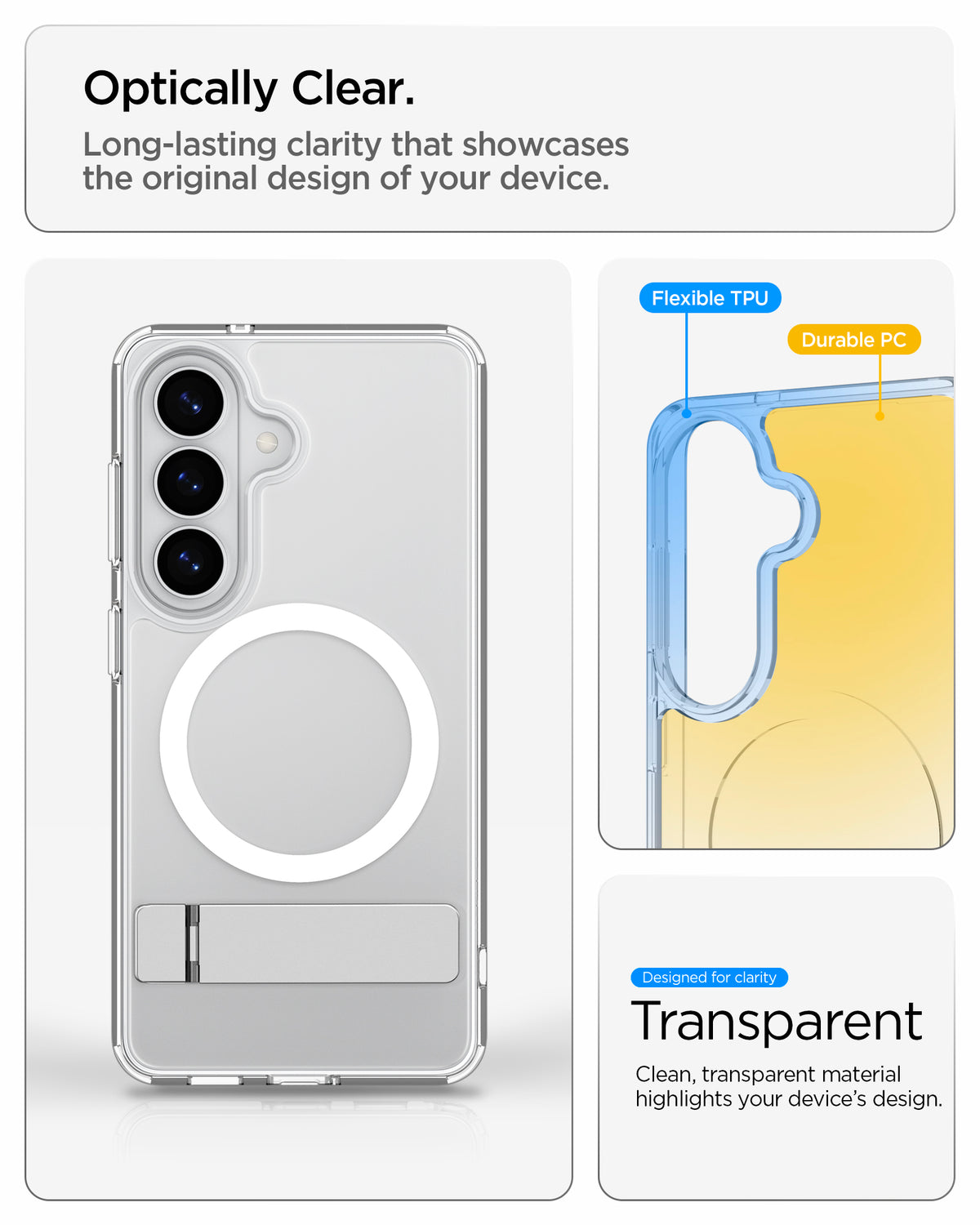 Spigen Ultra Hybrid S MagSafe, clear white - Samsung Galaxy S26