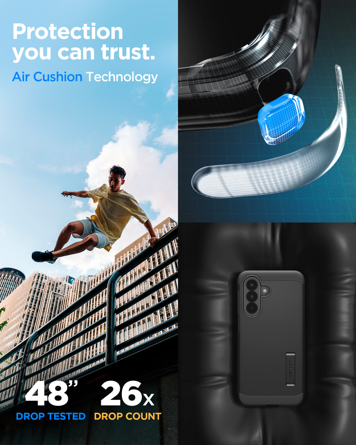 Spigen Tough Armor, čierny - Samsung Galaxy A57 5G