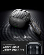 Spigen Rugged Armor, matte black - Samsung Galaxy Buds 4 Pro/4