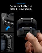 Spigen Lock Fit, matte black - Samsung Galaxy Buds 4 Pro/4