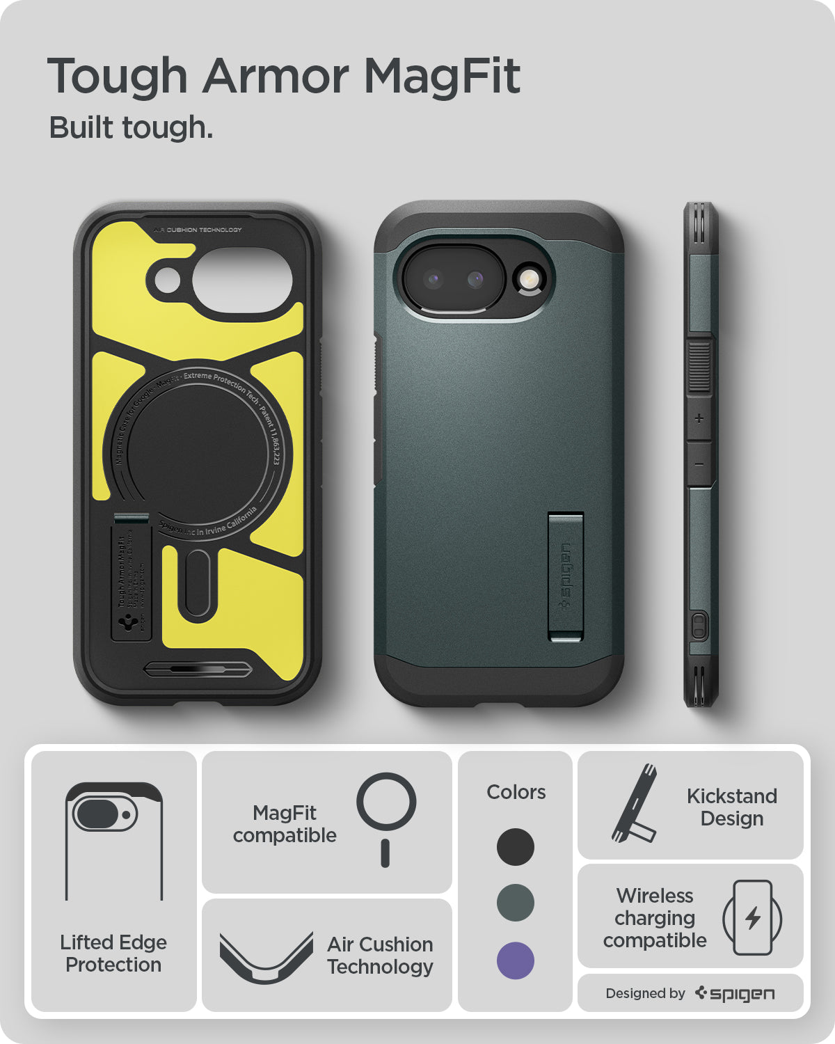 Spigen Tough Armor MagSafe, abyss green - Google Pixel 10a