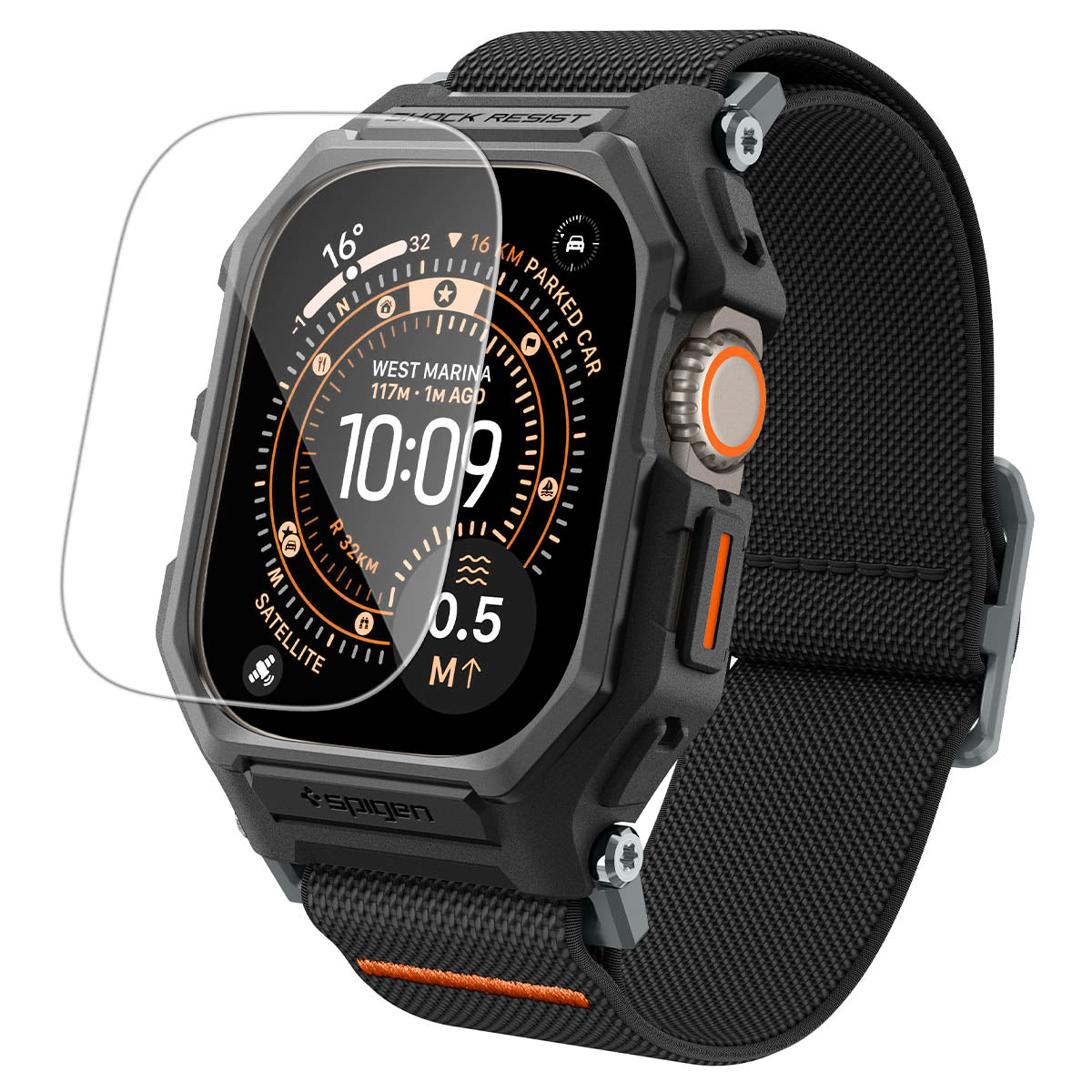 Spigen Lite Fit Pro (w Glass), matte black - Apple Watch Ultra 4/3/2/1 49mm