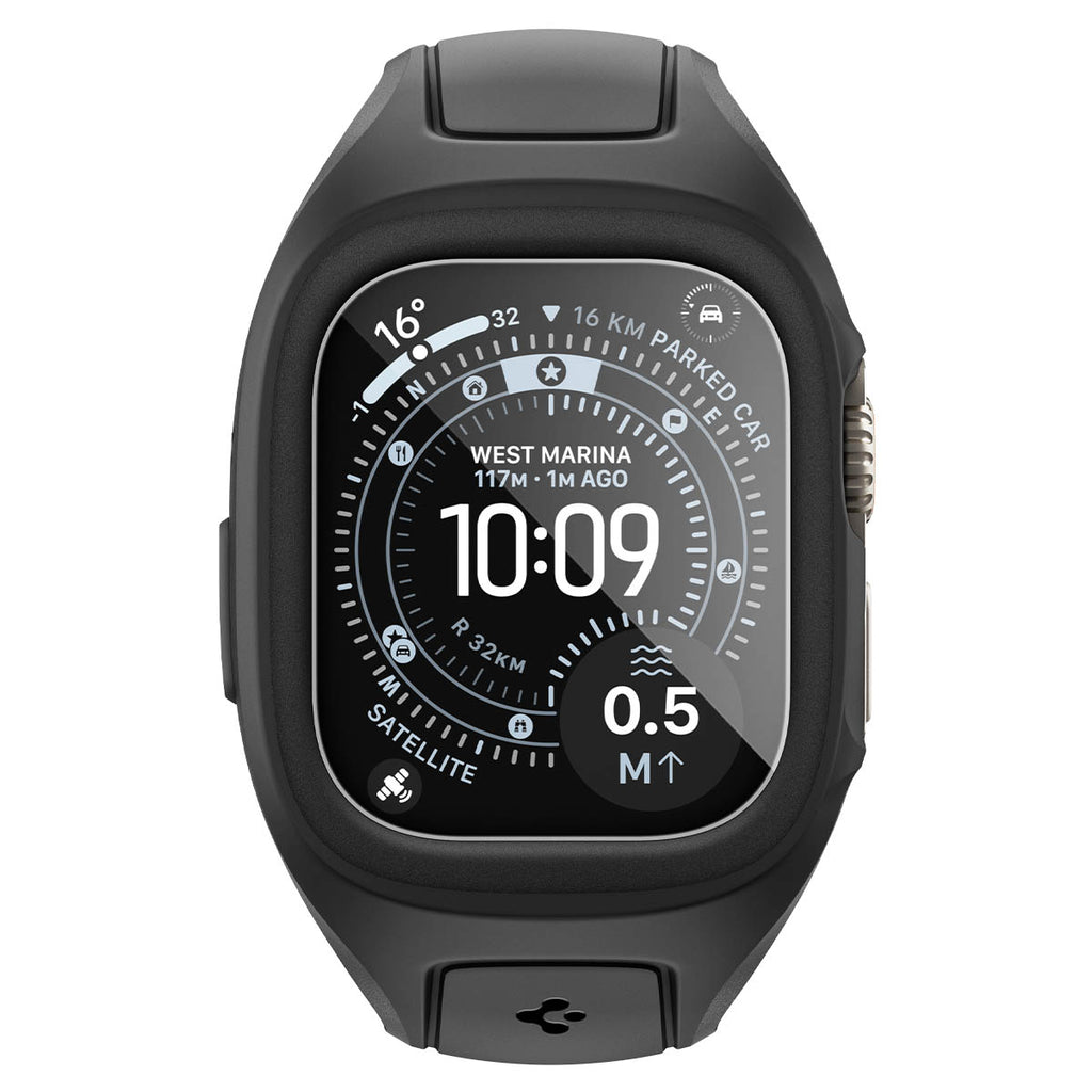 Spigen Liquid Air Pro (se sklem), matně černá - Apple Watch Ultra 3/2/1 49mm