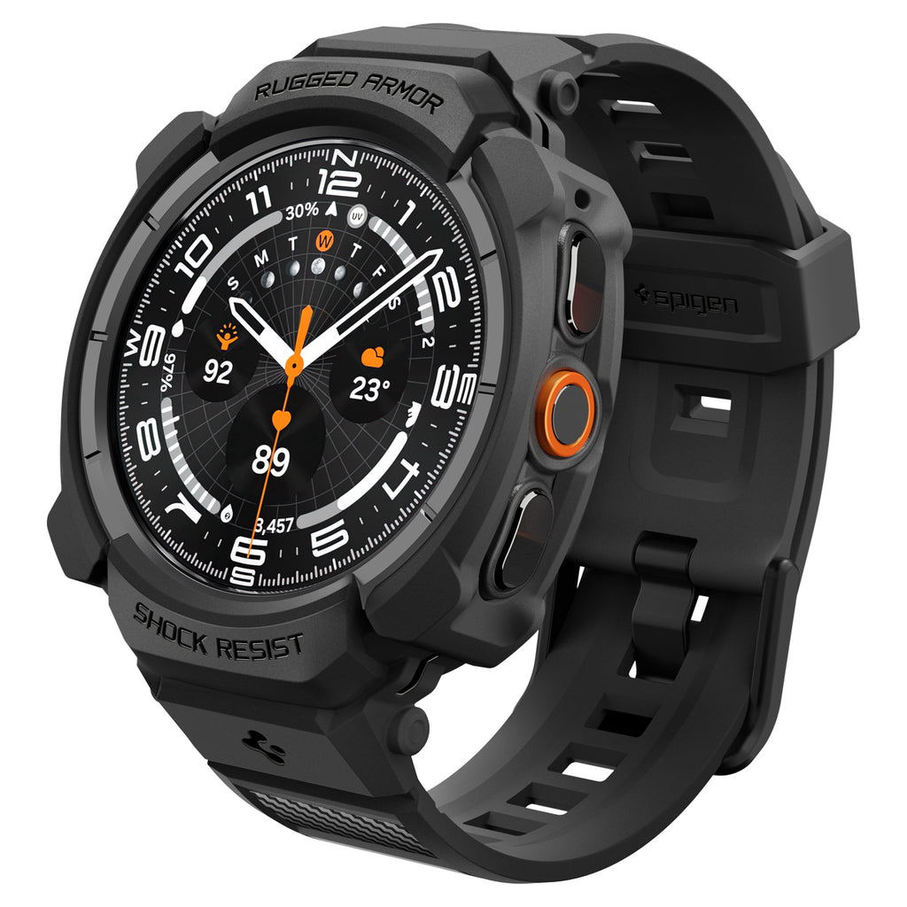 Spigen Rugged Armor Pro, matte black - Samsung Galaxy Watch Ultra 2 47mm