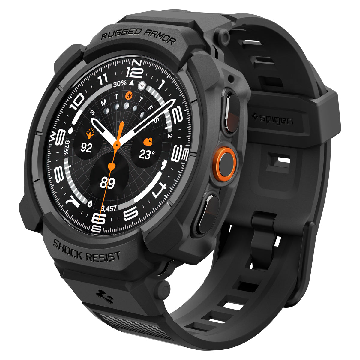 Spigen Rugged Armor Pro, matte black - Samsung Galaxy Watch Ultra 2 47mm