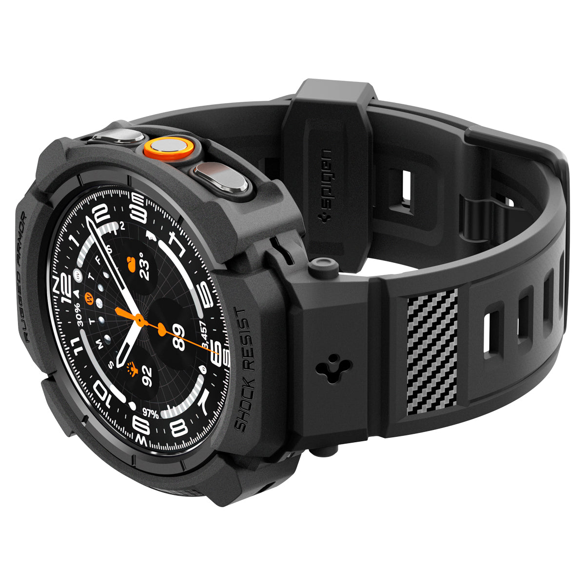 Spigen Rugged Armor Pro, matte black - Samsung Galaxy Watch Ultra 2 47mm