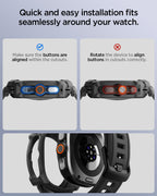 Spigen Rugged Armor Pro, matte black - Samsung Galaxy Watch Ultra 2 47mm