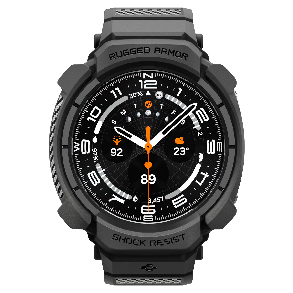 Spigen Rugged Armor Pro, matte black - Samsung Galaxy Watch Ultra 2 47mm