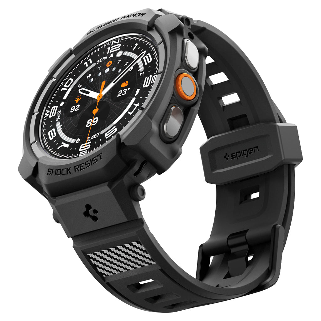 Spigen Rugged Armor Pro, matte black - Samsung Galaxy Watch Ultra 2 47mm