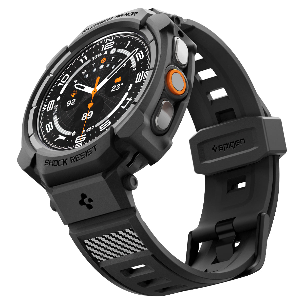 Spigen Rugged Armor Pro, matte black - Samsung Galaxy Watch Ultra 2 47mm