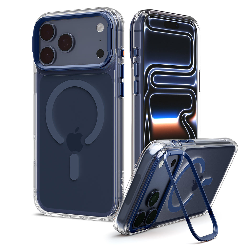 Spigen Ultra Hybrid Optik S MagSafe, clear deep blue - iPhone 2026 Pro Max/17 Pro Max