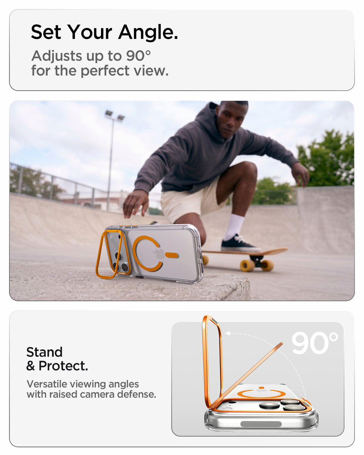 Spigen Ultra Hybrid Optik S MagSafe, clear orange - iPhone 2026 Pro Max/17 Pro Max
