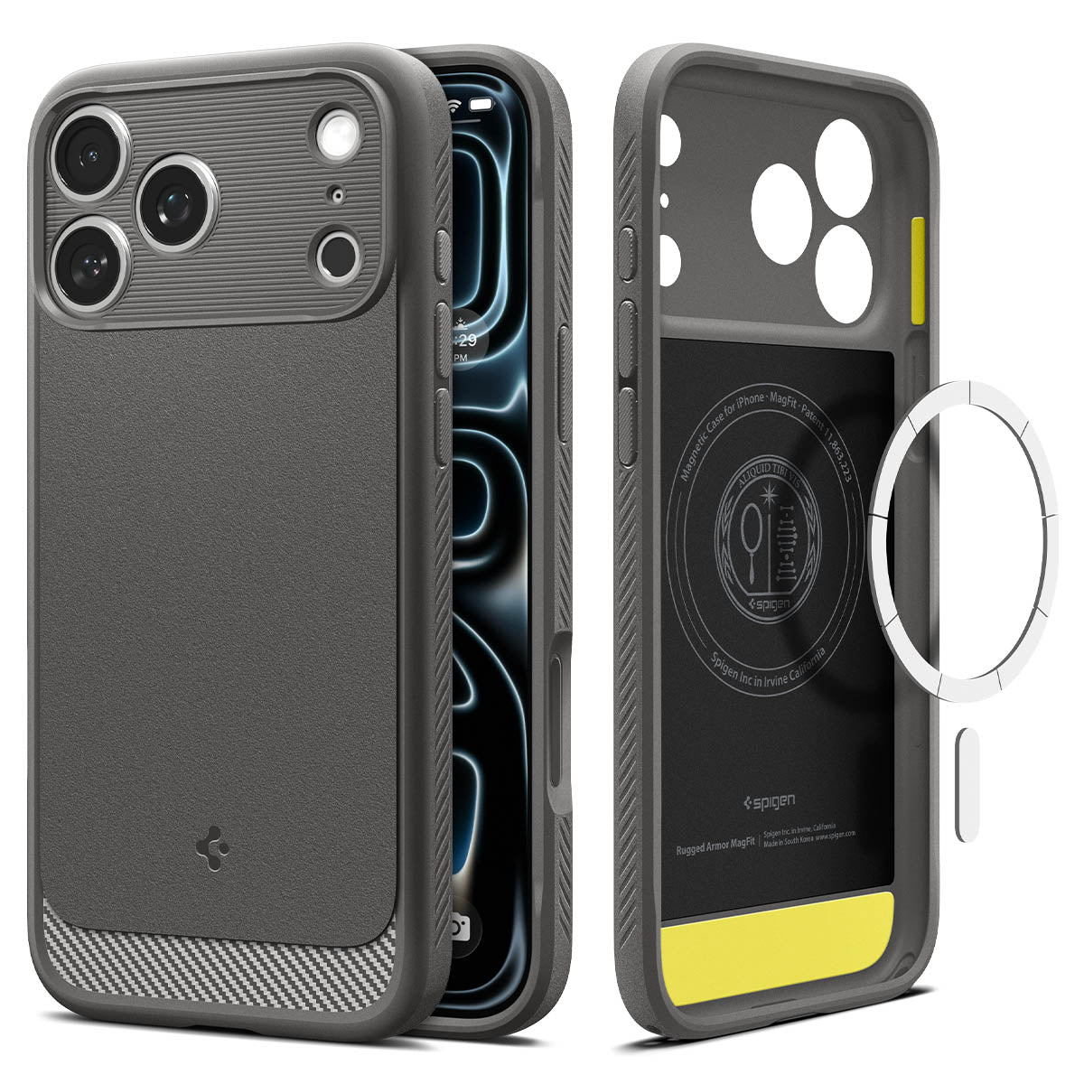 Spigen Rugged Armor MagSafe, gray - iPhone 18 Pro/17 Pro