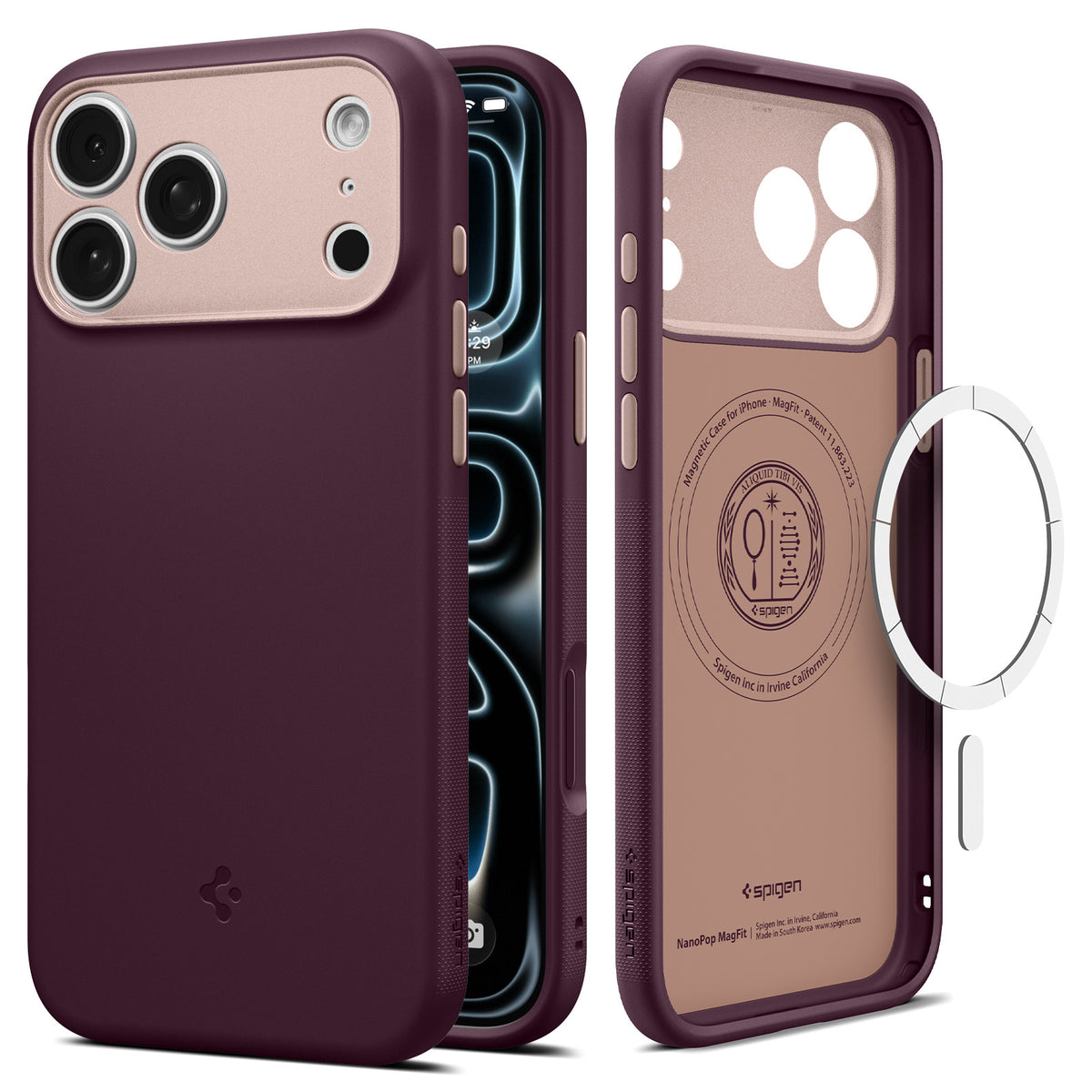 Spigen Nano Pop MagSafe, burgundy bean - iPhone 2026 Pro/17 Pro