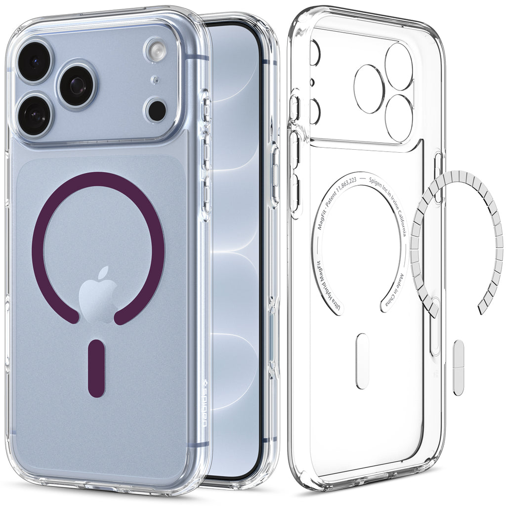 Spigen Ultra Hybrid MagSafe, clear dark cherry - iPhone 18 Pro/17 Pro