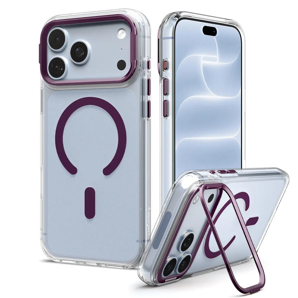 Spigen Ultra Hybrid Optik S MagSafe, clear dark cherry - iPhone 18 Pro Max/17 Pro Max