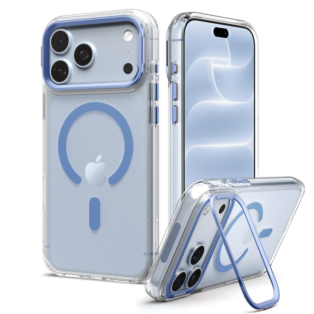 Spigen Ultra Hybrid Optik S MagSafe, clear light blue - iPhone 18 Pro/17 Pro