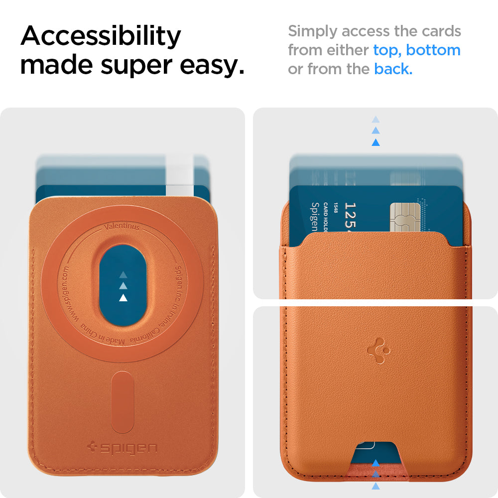 Spigen Valentinus MagSafe Wallet 3 Card, metallic orange