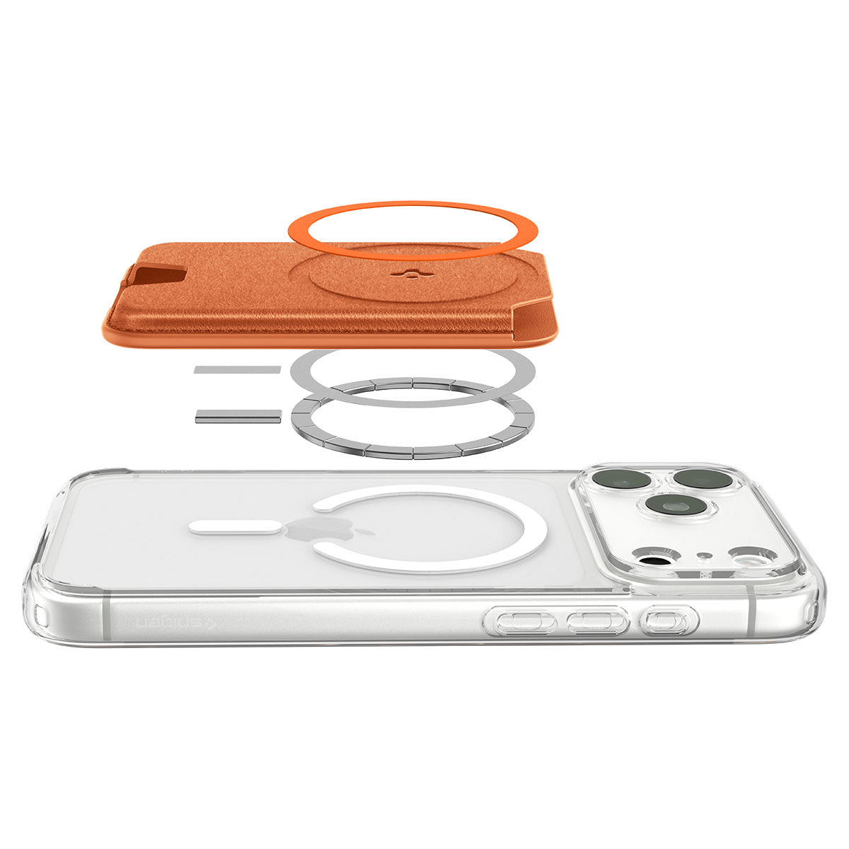 Spigen Valentinus MagFit+ MagSafe Wallet 3 Card, metallic orange